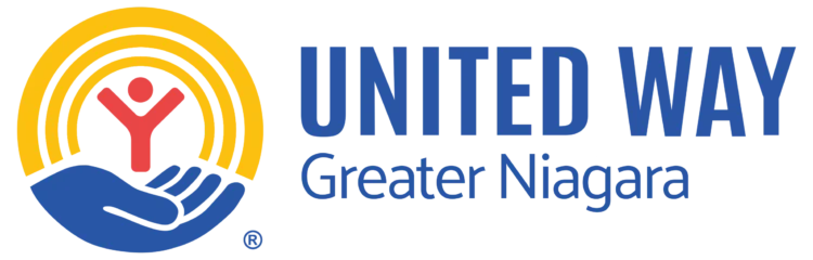 A stylized logo with a yellow and blue design featuring a red semicircle on the left. There is faint, partially obscured blue text on the lower right side.