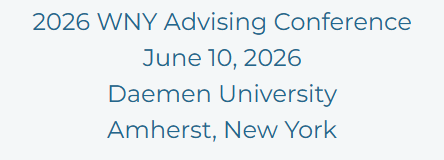 Text reads: “2026 WNY Advising Conference, June 10, 2026, Daemen University, Amherst, New York.”.