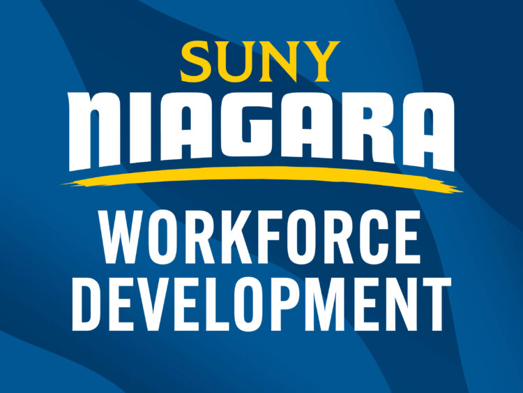 SUNY Niagara Workforce Development logo on a blue background.